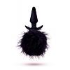 Массажер для анальной стимуляции Bunny Tail Pom Plug цвет черный цена 2508 руб