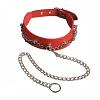 Ошейник красный с цепочкой