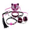 Регулируемые мягкие манжеты на запястья и полумаска Kinky Кitty Kit