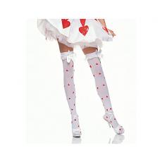 Ажурные белые чулки с россыпью сердечек