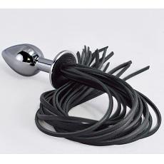 Анальная пробка хром с плетью 8067-1