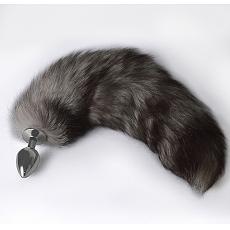 Анальный плаг хром с хвостом