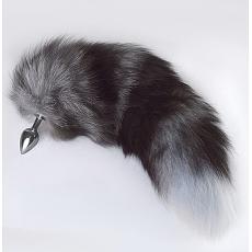 Анальный плаг хром с хвостом