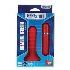 Анальный плаг Menzstuff ribbed torpedo vibr. 4inch red