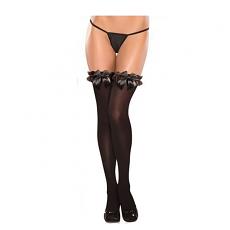Чулки черные c черными бантами