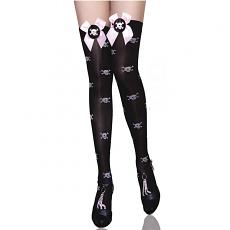 Чулки с черепами и бантами Пиратка