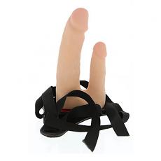 Фаллоимитатор двойной с креплением на поясе Realstuff Double Penetrator Harness