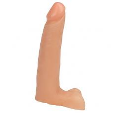 Фаллоимитатор на Harness телесный тонкий  с мошонкой