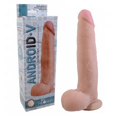 Фаллоимитатор неоскин на присоске в коробке ANDROID Collection-V 18 см