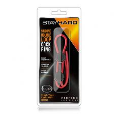 Клиторальный стимулятор-кольцо Stay Hard Double Loop Cock Ring Red