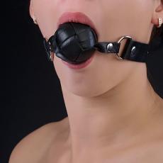 Кляп плетеный кожанный черный