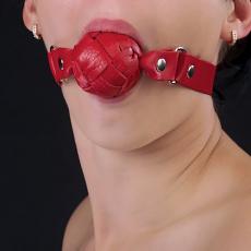 Кляп плетеный кожанный красный