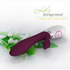 Креативный вибратор с клиторальной стимуляцией бордовый