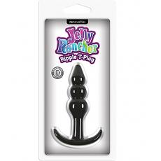 Массажер для анальной стимуляции Jelly Rancher T-plug Ripple Black