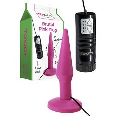 Массажер для анальной стимуляции с вибратором Brutal Pink Plug