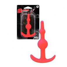 Массажер для анальной стимуляции Smiling Silicone Butt Plug Red