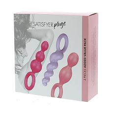 Массажер для анальной стимуляции в наборе Satisfyer Plugs разноцветный