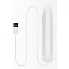 Мини вибратор с USB белый