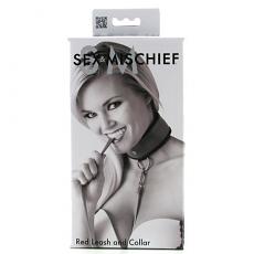 Мягкий шейный воротник Red Leash and Collar