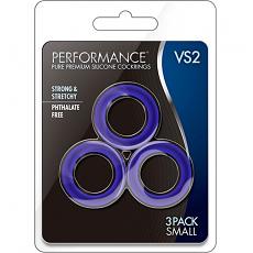 Набор синих силиконовых эрекционных колец Performance Vs2 Cock Ring