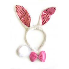 Набор зайчика блестящий с пайетками (One size)