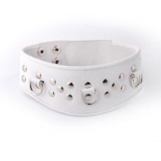 Ошейник с заклепками белый