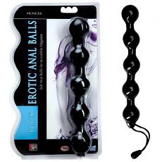 Цепочка шариков для массажа Erotic Anal Balls Blk