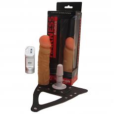 Вибромассажер с поясом Harness Realistic 19,5см