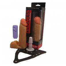 Вибромассажер с поясом Harness Realistic 19см