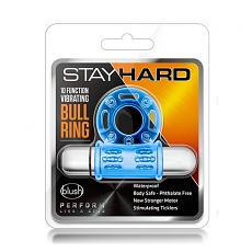 Вибромассажер-клиторальный стимулятор Stay Hard Vibrating Bull Ring Blue