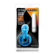 Вибромассажер-клиторальный стимулятор Stay Hard Vibrating Tongue Ring Blue