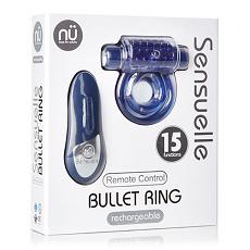 Вибромассажер-насадка для клиторальной стимуляции Remote Bullet Cockring Blue