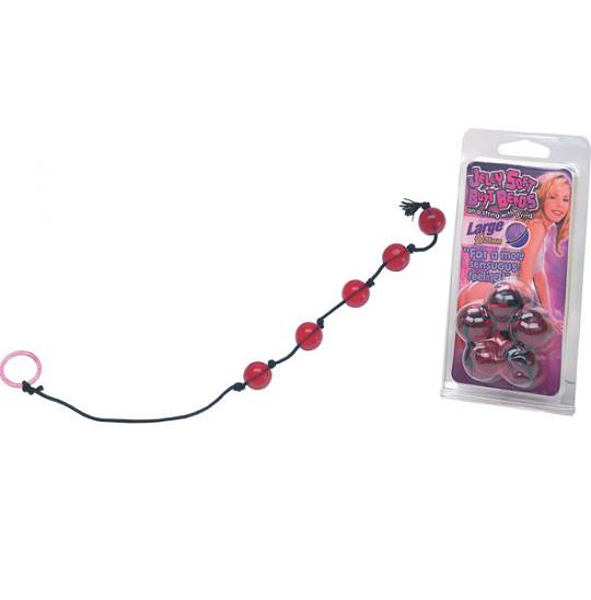 Анальные шарики красные large цвет розовый