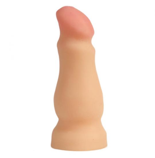 Анальный плаг с красной головкой для простаты кибер-кожа цвет телесный