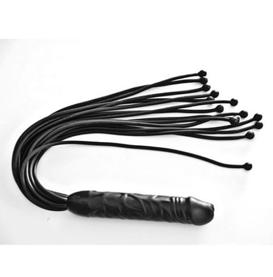 Черная мини-плеть Ракета с шариками цвет черный