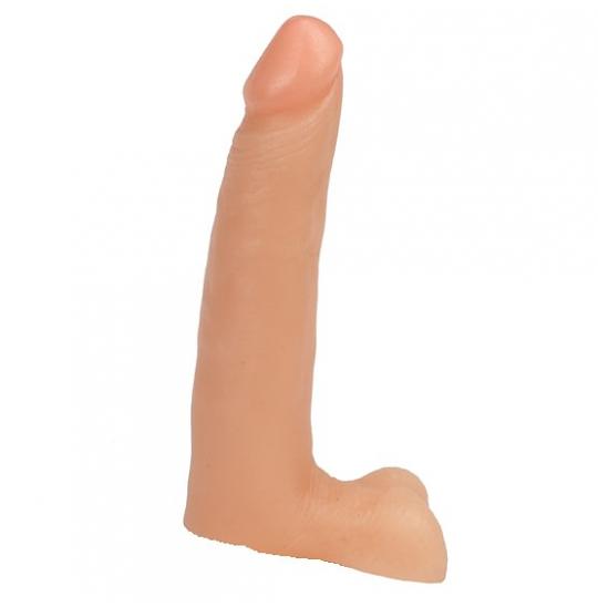 Фаллоимитатор на Harness телесный тонкий  с мошонкой цвет телесный