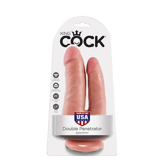 Фаллоимитатор-массажер двойной King Cock Double цвет телесный