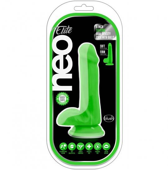 Фаллоимитатор-массажер Neo Elite 6inch Cock цвет зеленый