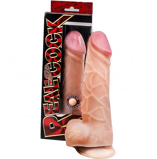 Фаллоимитатор-реалистик киберскин-ГИГАНТ на присоске в подарочной коробке цвет телесный