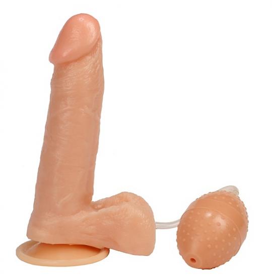 Фаллоимитатор-реалистик с грушей в ламинате цвет телесный