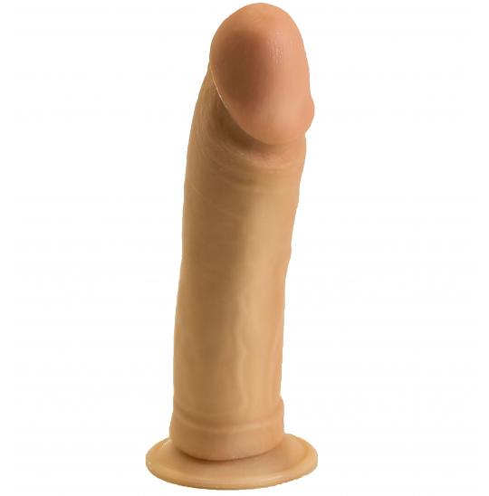 Фаллоимитатор-реалистик с толстой головкой на присоске в ламинате цвет телесный