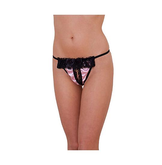 Женские трусики с декоративными кружевами цвет розовый