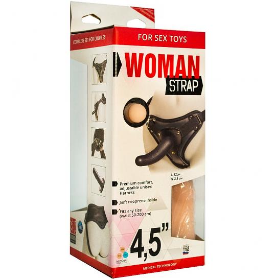 Женский пояс с насадками Woman Strap 4.5 цвет телесный