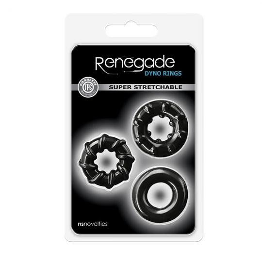Клиторальный стимулятор-кольцо Renegade Dyno Rings Black цвет черный