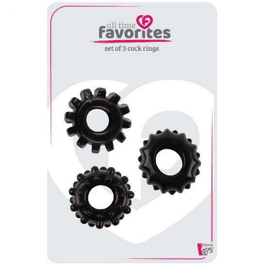 Клиторальный стимулятор-кольцо в наборе All Time Favorites Set Of 3 Cockrings