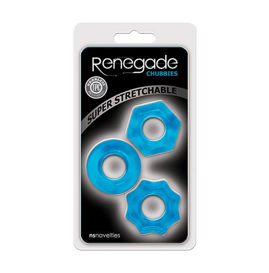Клиторальный стимулятор-кольцо в наборе Renegade Chubbies Blue цвет синий
