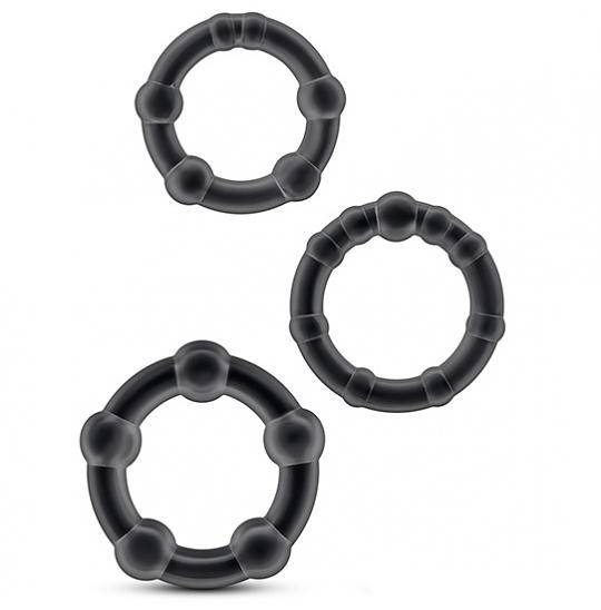 Клиторальный стимулятор-набор колец цвет черный