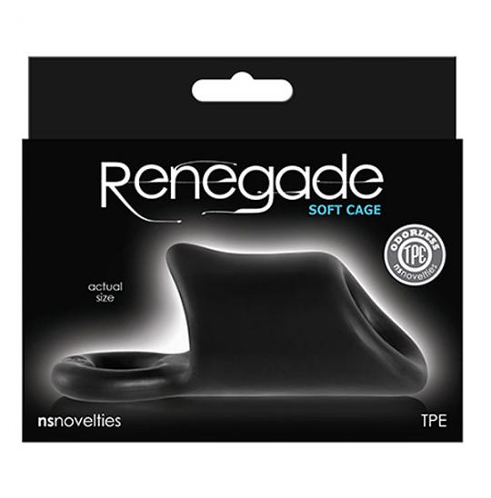 Клиторальный стимулятор-насадка Renegade Soft Cage Black цвет черный