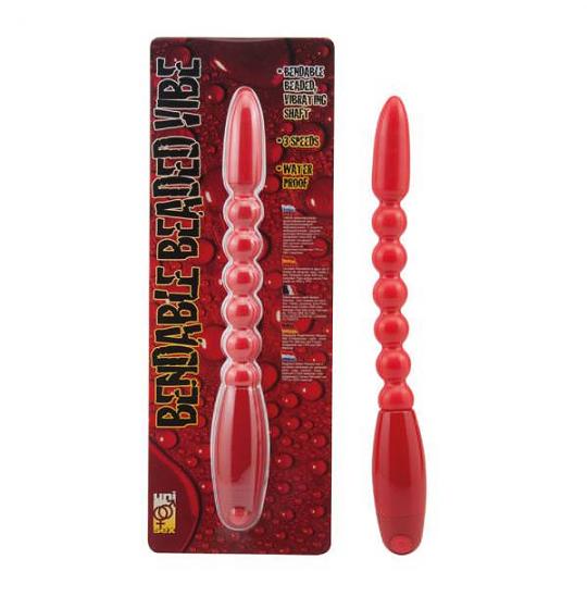Массажер анальный Bendable Beaded Vibe цвет красный