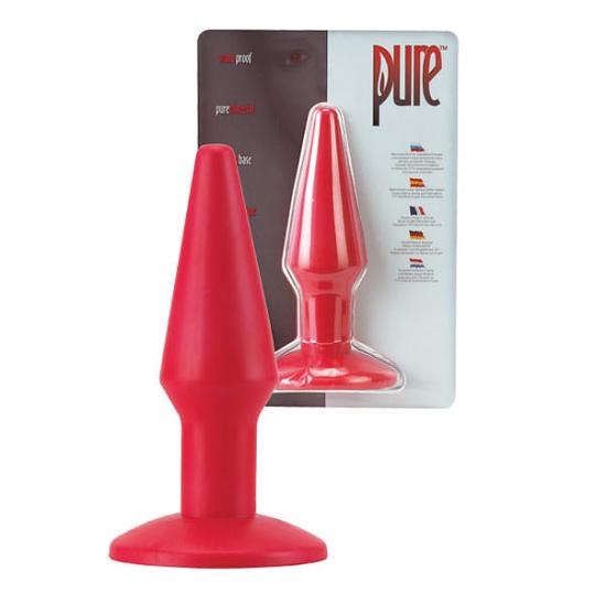 Массажер анальный Pure modern butt plug - medium red цвет красный